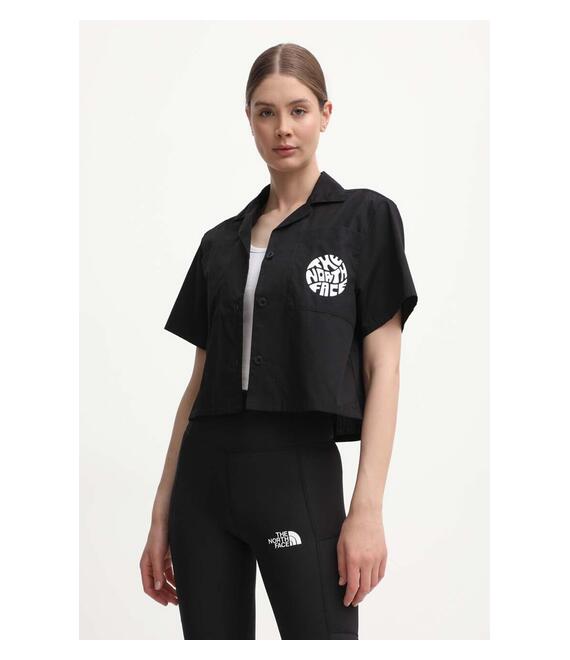 Βαμβακερό πουκάμισο The North Face χρώμα: μαύρο, NF0A87A4JK31