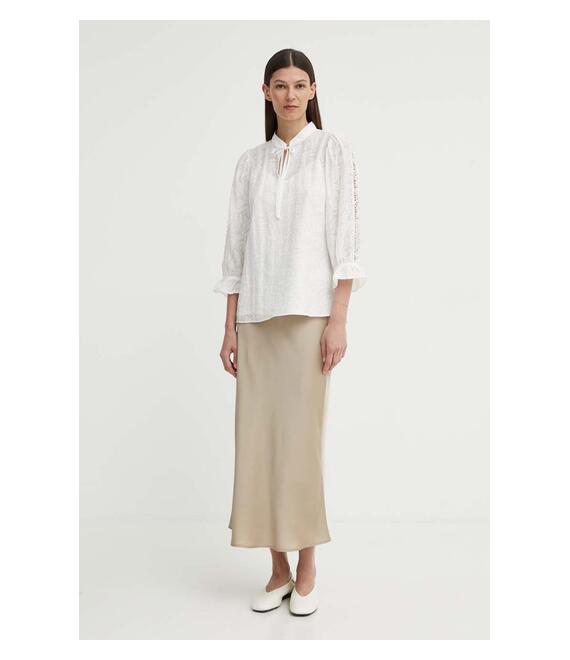Μπλουζάκι Bruuns Bazaar MacluraBBImiras blouse χρώμα: άσπρο, BBW3995