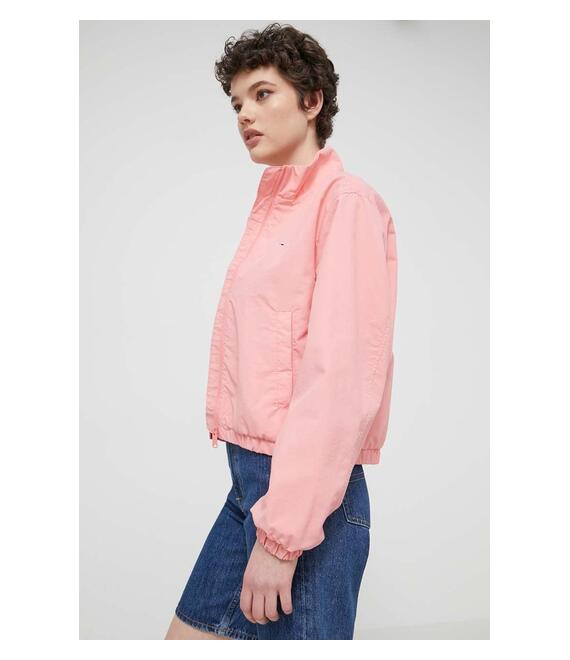 Μπουφάν Tommy Jeans χρώμα: ροζ