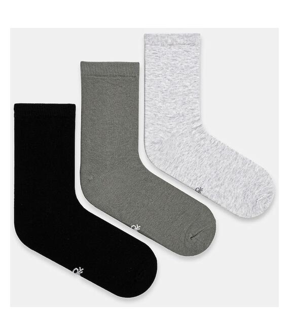 Κάλτσες United Colors of Benetton 3-pack χρώμα: γκρι, 6GRD2701M