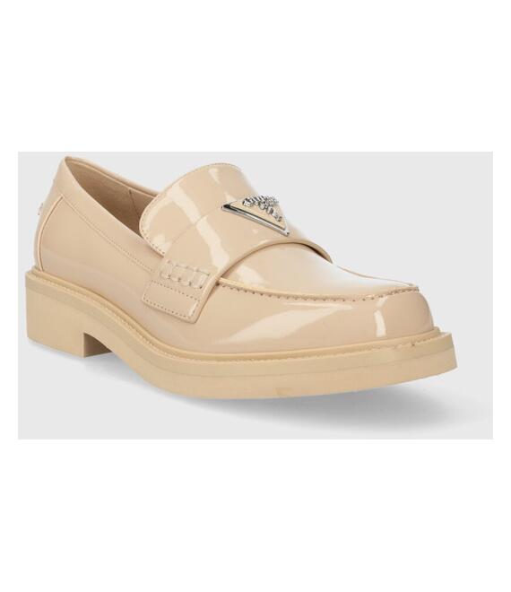 Μοκασίνια Guess SHATHA2 Ozweego SHATHA2 χρώμα: μπεζ, FLJST2 PAT14 GY6177 FLJST2 PAT14