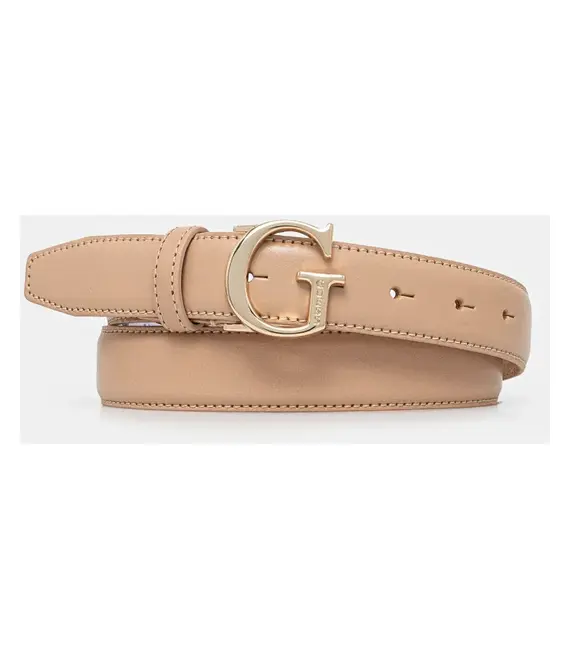 Δερμάτινη ζώνη Guess χρώμα: μπεζ, BW9118 P4230