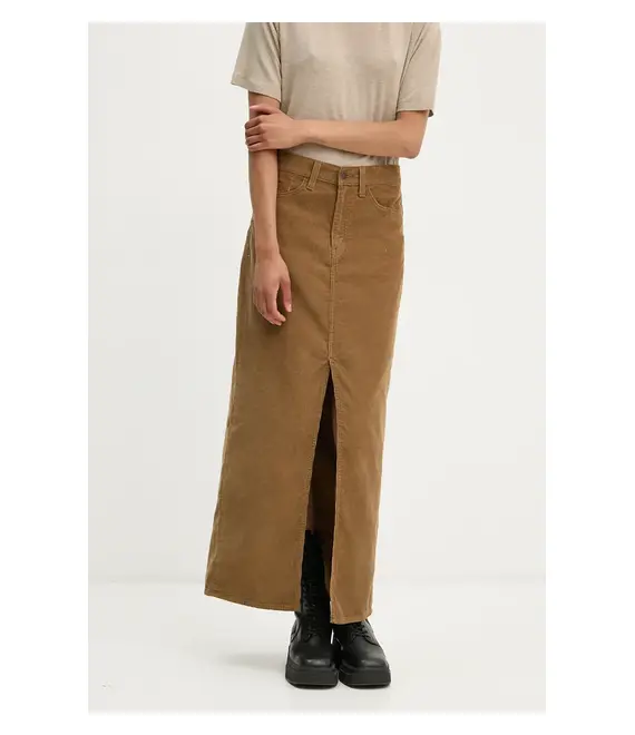 Τζιν φούστα Levi's χρώμα: καφέ