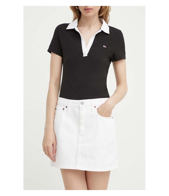 Τζιν φούστα Abercrombie & Fitch χρώμα: άσπρο
