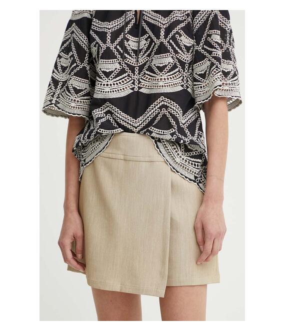 Φούστα και φόρεμα Bruuns Bazaar CindySusBBElica skirt/shorts χρώμα: μπεζ, BBW4024