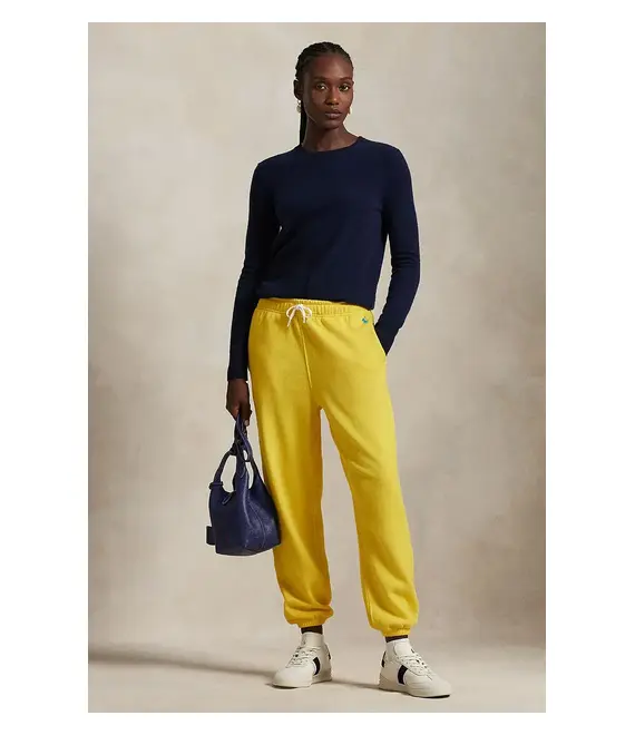 Βαμβακερό παντελόνι Polo Ralph Lauren χρώμα: κίτρινο, 211935585