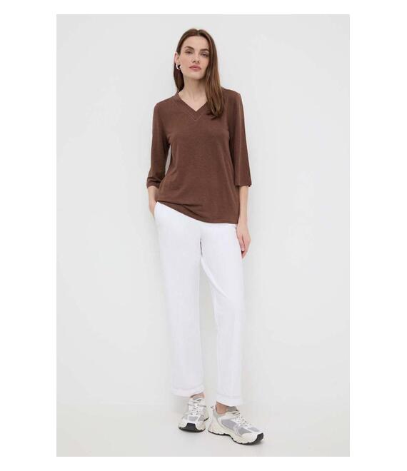 Παντελόνι Max Mara Leisure χρώμα: άσπρο, 2416781108600