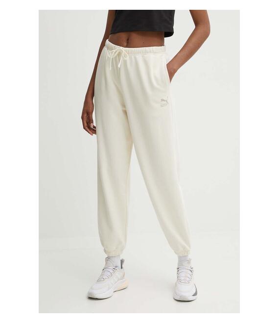 Βαμβακερό παντελόνι Puma BETTER CLASSIC χρώμα: μπεζ, 624233