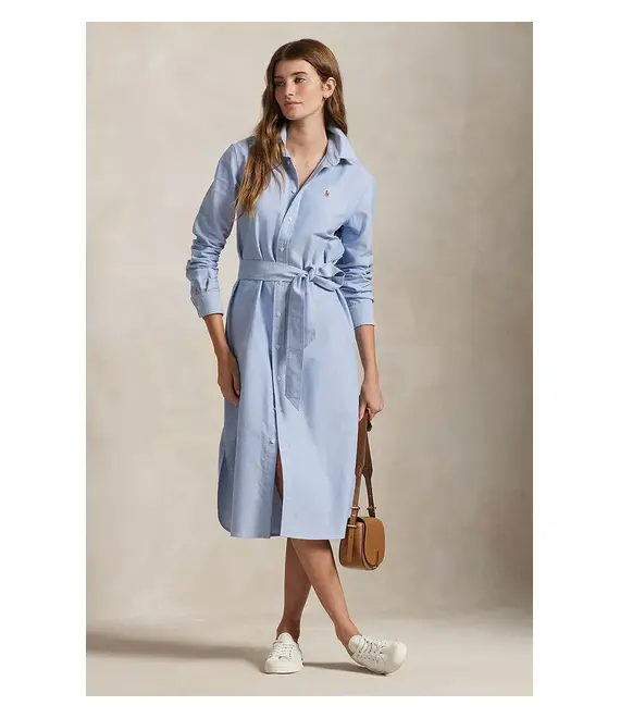 Βαμβακερό φόρεμα Polo Ralph Lauren χρώμα: μπλε