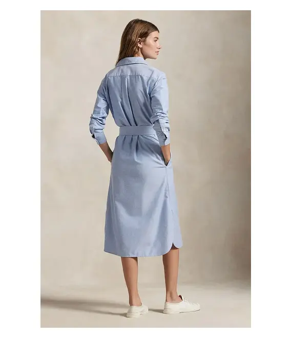 Βαμβακερό φόρεμα Polo Ralph Lauren χρώμα: μπλε