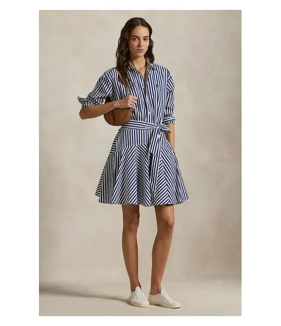 Βαμβακερό φόρεμα Polo Ralph Lauren χρώμα: άσπρο, 211929600