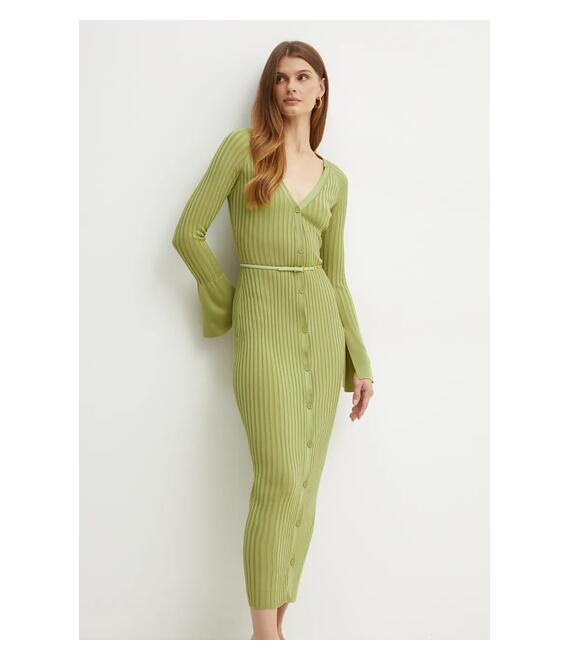 Φόρεμα Elisabetta Franchi χρώμα: πράσινο, AM61R41E2 NORBLIN Φόρεμα Elisabetta Franchi χρώμα: πράσινο, AM61R41E2 NORBLIN