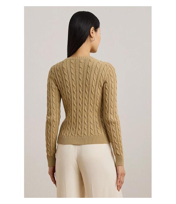 Βαμβακερή ζακέτα Lauren Ralph Lauren χρώμα: μπεζ, 200932225
