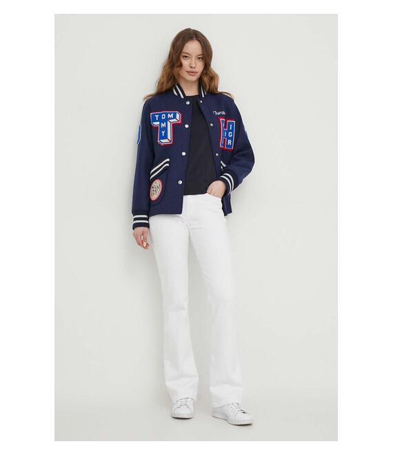 Βαμβακερό πουλόβερ Tommy Hilfiger χρώμα: ναυτικό μπλε