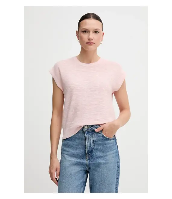 Γιλέκο με λινό μείγμα United Colors of Benetton χρώμα: πράσινο