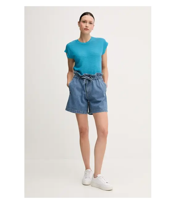 Γιλέκο με λινό μείγμα United Colors of Benetton χρώμα: πράσινο