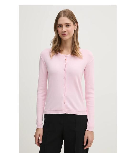 Βαμβακερή ζακέτα United Colors of Benetton χρώμα: ροζ, 1091D5558
