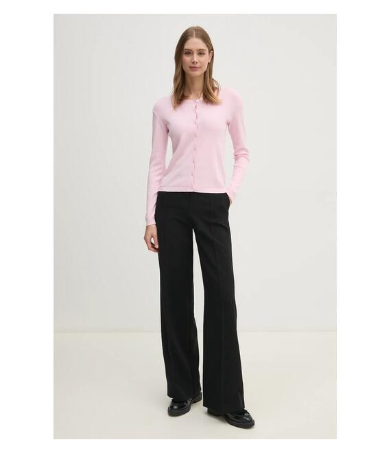 Βαμβακερή ζακέτα United Colors of Benetton χρώμα: ροζ, 1091D5558
