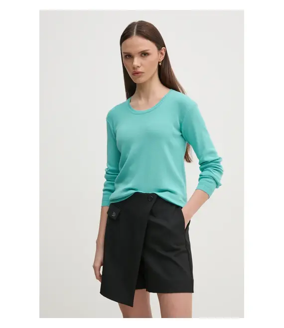 Βαμβακερό πουλόβερ United Colors of Benetton χρώμα: γκρι, 1091D1M08