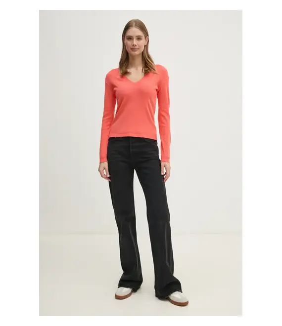 Βαμβακερό πουλόβερ United Colors of Benetton χρώμα: ροζ, 1091D4625