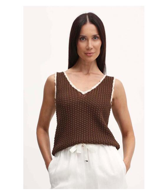 Γιλέκο Weekend Max Mara χρώμα: καφέ, 2415361013600