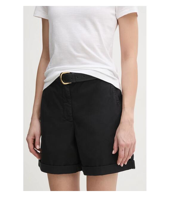 Σορτς Tommy Hilfiger χρώμα: μαύρο, γυναικείο, high waist WW0WW42457