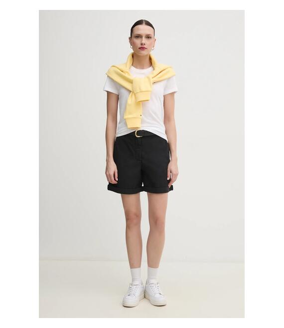 Σορτς Tommy Hilfiger χρώμα: μαύρο, γυναικείο, high waist WW0WW42457