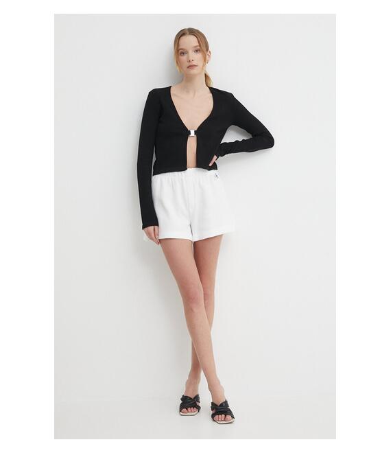 Βαμβακερό σορτσάκι Calvin Klein Jeans χρώμα: άσπρο, J20J223276