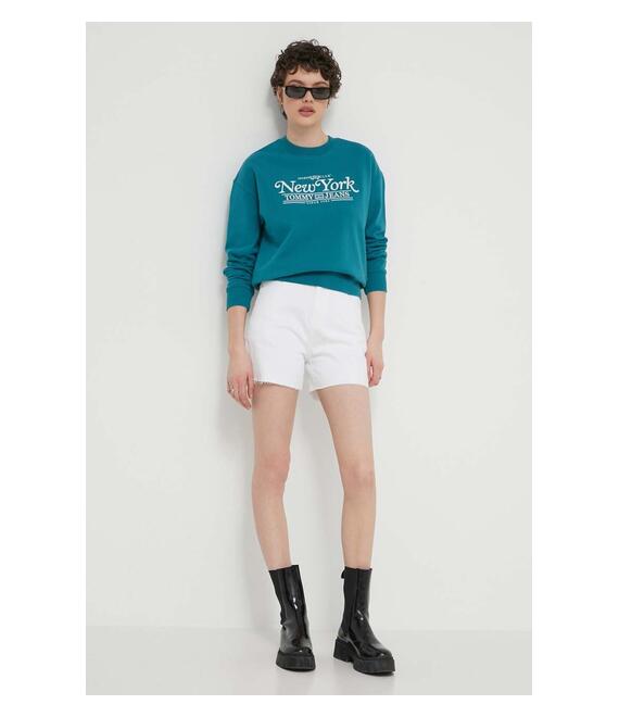 Τζιν σορτς Tommy Jeans χρώμα: άσπρο, DW0DW17636
