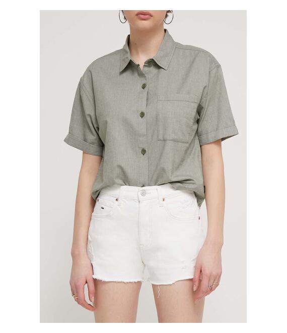 Τζιν σορτς Tommy Jeans χρώμα: μπεζ, DW0DW17643
