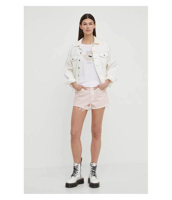 Τζιν σορτς Levi's χρώμα: ροζ