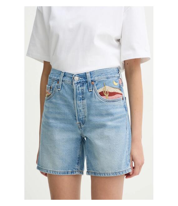 Τζιν σορτς Levi's χρώμα: μπλε