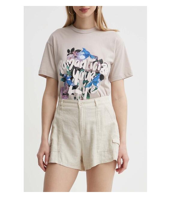 Σορτς από λινό Hollister Co. χρώμα: μπεζ