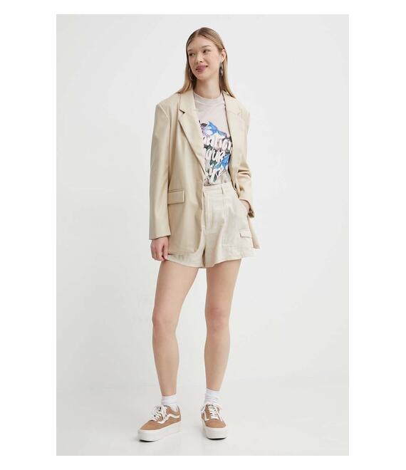 Σορτς από λινό Hollister Co. χρώμα: μπεζ