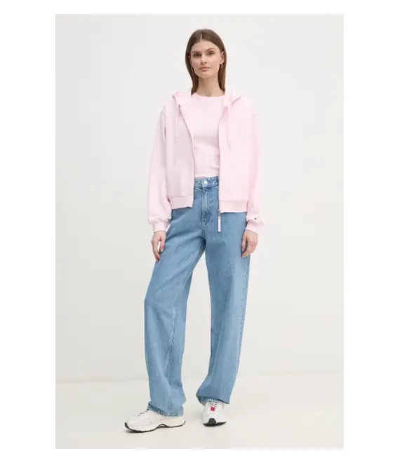 Βαμβακερό μπλουζάκι Tommy Hilfiger γυναικείο, χρώμα: άσπρο, WW0WW40587