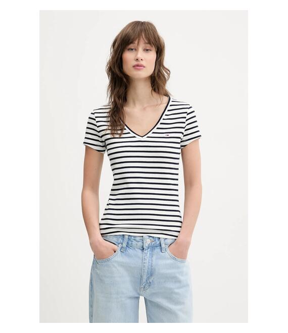 Μπλουζάκι Tommy Jeans χρώμα: γκρι, DW0DW17385