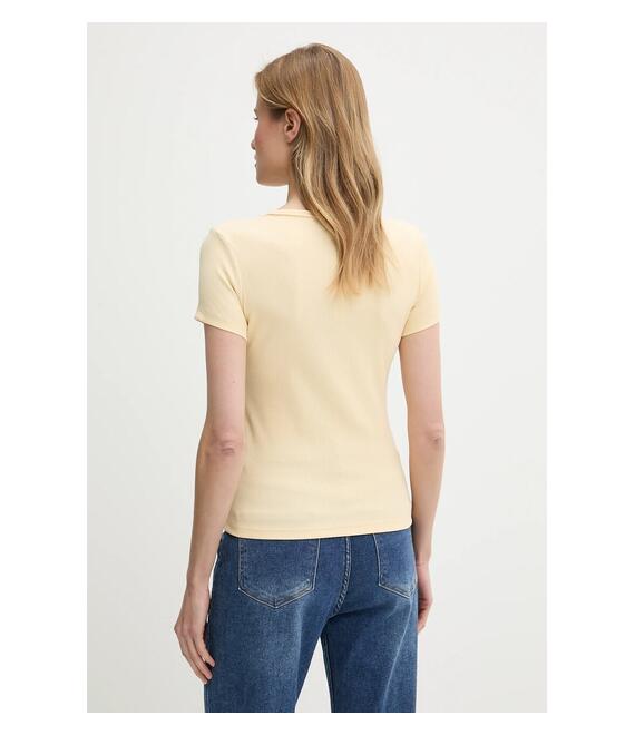 Μπλουζάκι Tommy Jeans χρώμα: κίτρινο, DW0DW17385
