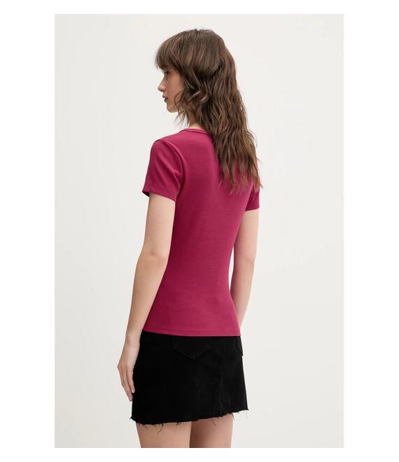 Μπλουζάκι Tommy Jeans χρώμα: ροζ, DW0DW17385
