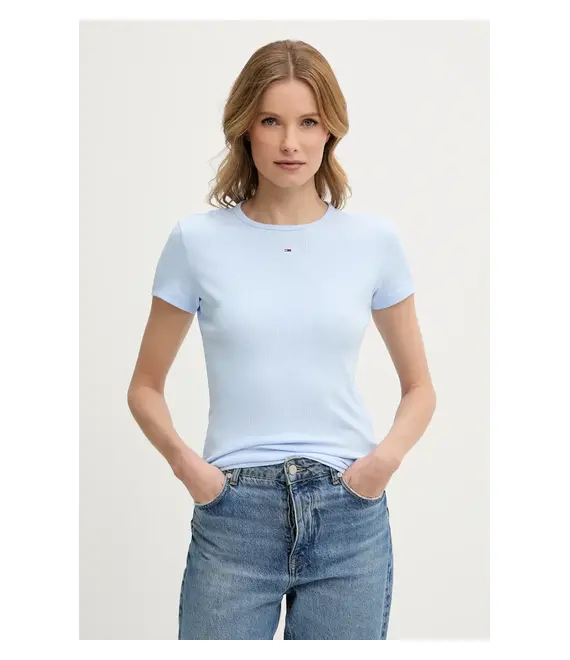 Μπλουζάκι Tommy Jeans χρώμα: μπλε, DW0DW17383