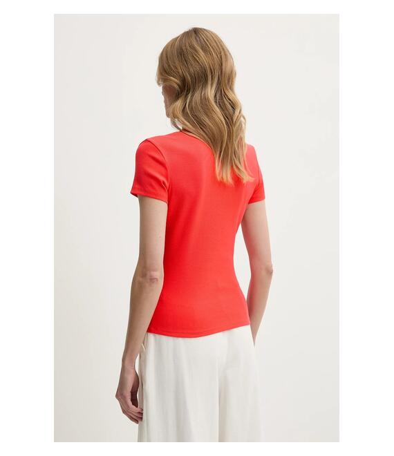 Μπλουζάκι Tommy Jeans χρώμα: πορτοκαλί, DW0DW17383
