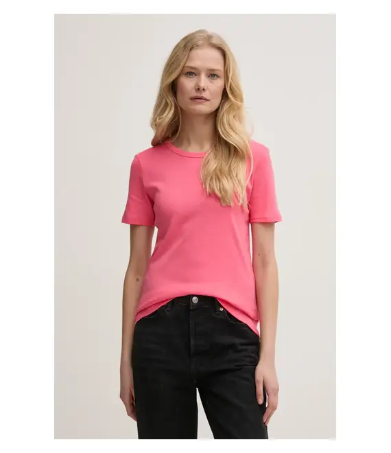 Βαμβακερό μπλουζάκι United Colors of Benetton γυναικείο, χρώμα: μοβ, 3GA2E16A0