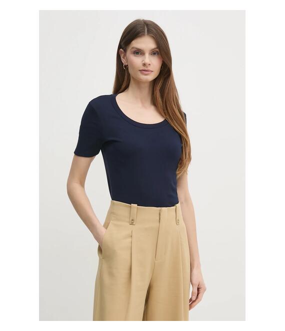 Βαμβακερό μπλουζάκι United Colors of Benetton γυναικείο, χρώμα: μαύρο, 3GA2D1066
