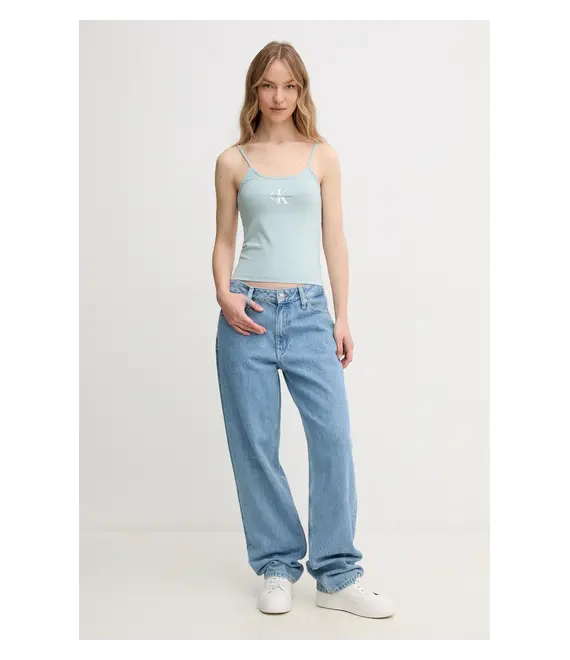 Top Calvin Klein Jeans χρώμα: τιρκουάζ, J20J223105