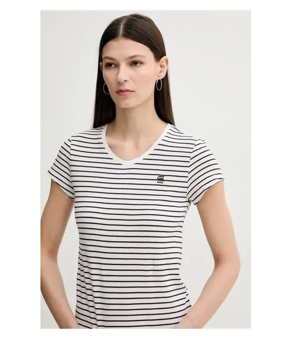 Βαμβακερό μπλουζάκι G-Star Raw γυναικεία, χρώμα: ναυτικό μπλε