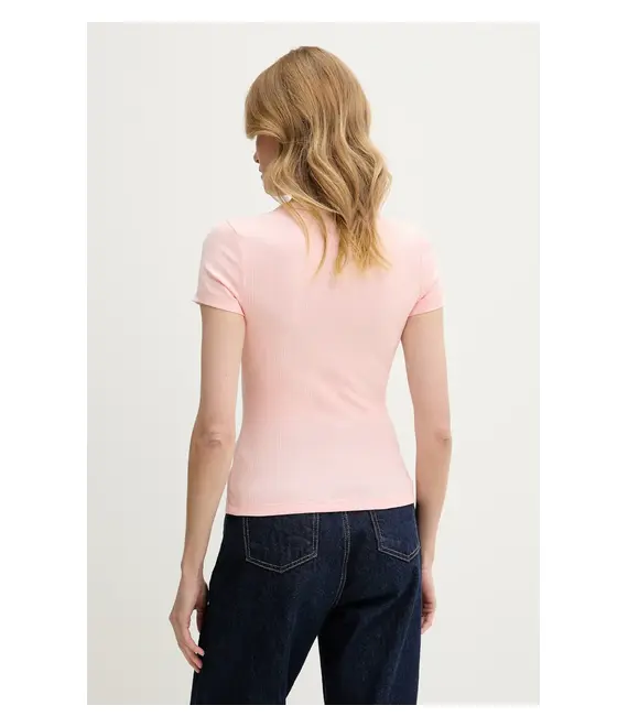 Μπλουζάκι Tommy Jeans χρώμα: ροζ
