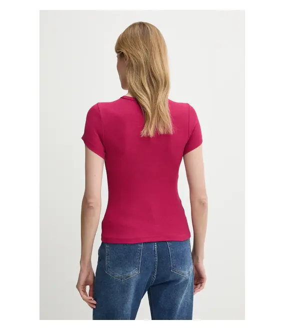 Μπλουζάκι Tommy Jeans χρώμα: ροζ