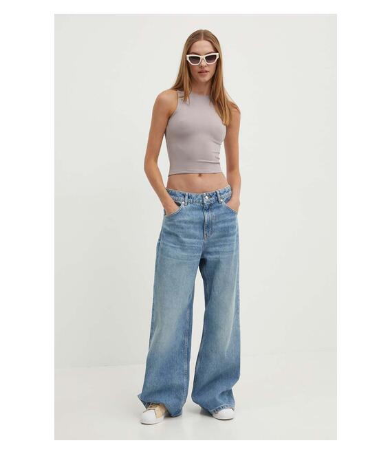 Top Hollister Co. χρώμα: γκρι