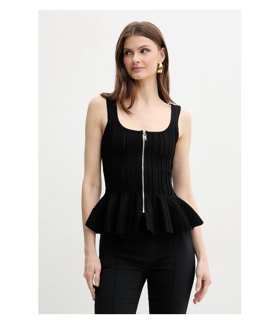Top Elisabetta Franchi χρώμα: μαύρο, MK49B51E2