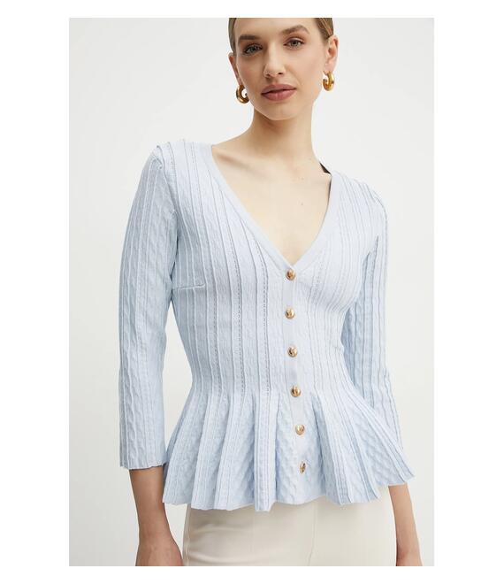 Πλεκτή ζακέτα Elisabetta Franchi χρώμα: μπλε, MK50B51E2