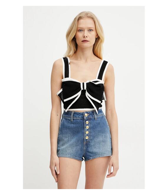 Top Elisabetta Franchi χρώμα: μαύρο, TK31T51E2
